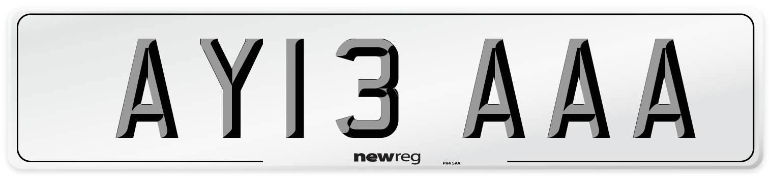 AY13 AAA Number Plate from New Reg